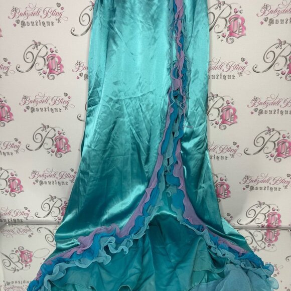 Alyce designs dress gown fairy beaded embroidered ruffle frills mermaid 🧜‍♀️ - Picture 6 of 16